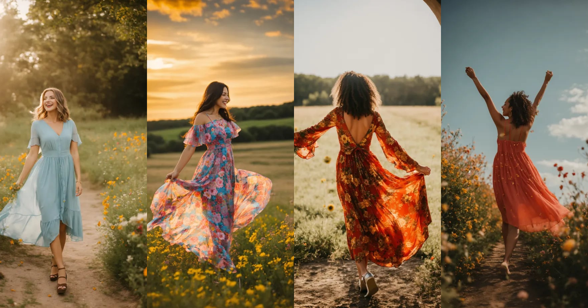Lexica - A Woman in a Dress Reconnecting with Joy