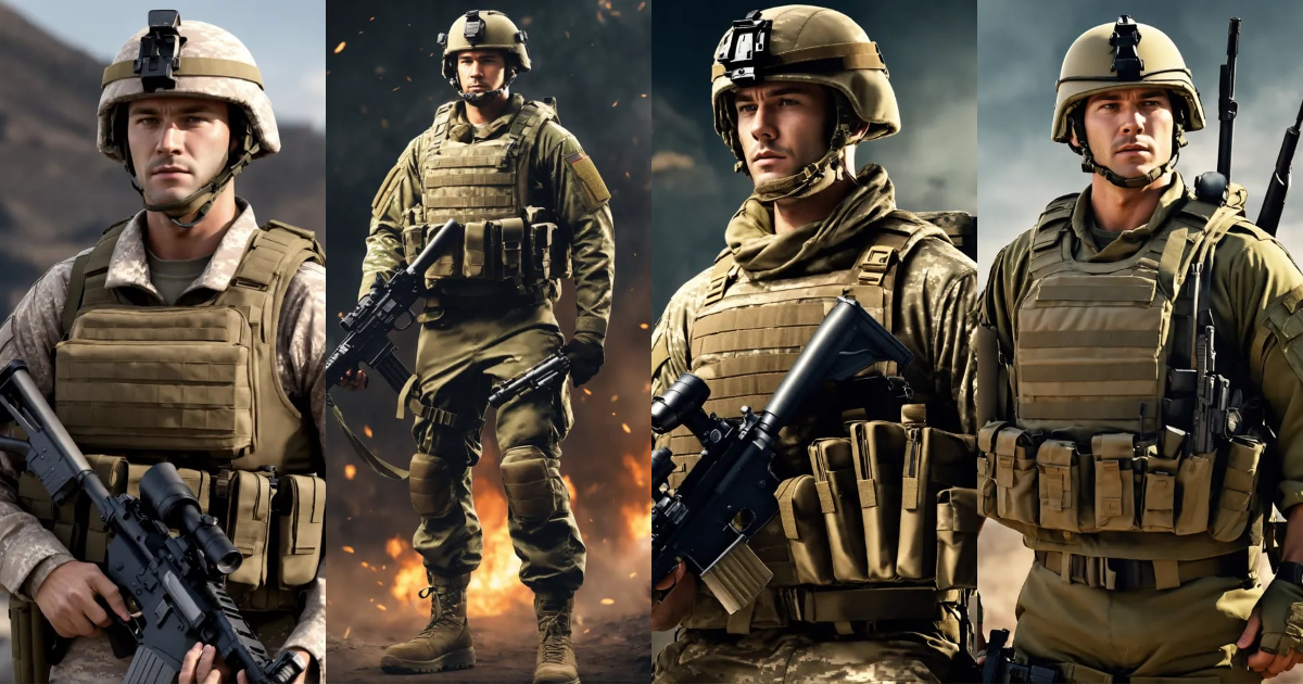 Lexica Military style, soldier, male,4k,realistic,shown face