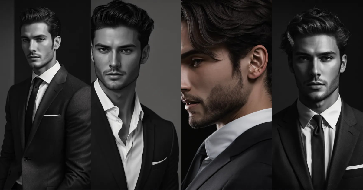 Lexica - Photo of an italian male model, black and white ...