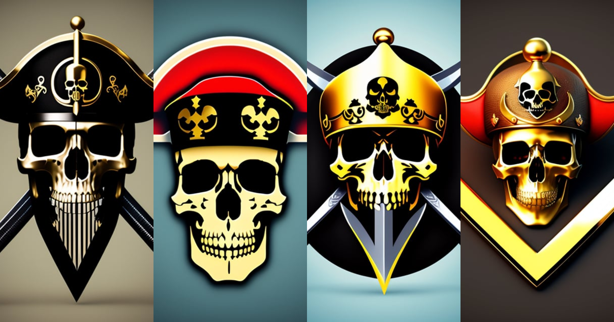 Lexica - X-shaped swords with a skull and pirate hat on transparent ...