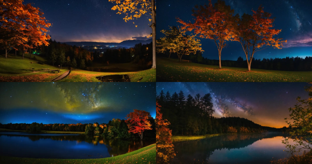 Lexica - Fall outdoor landscape night sky dark