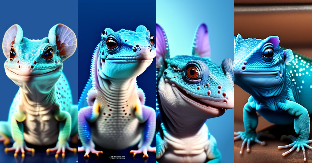 Lexica - An upright, light-blue gecko, in the style of Disney's Frozen ...