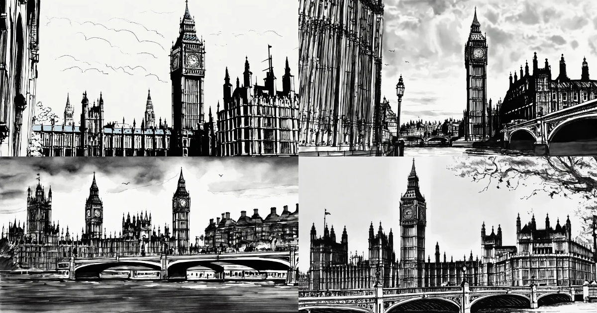 Lexica - Pen and ink drawing Big Ben London