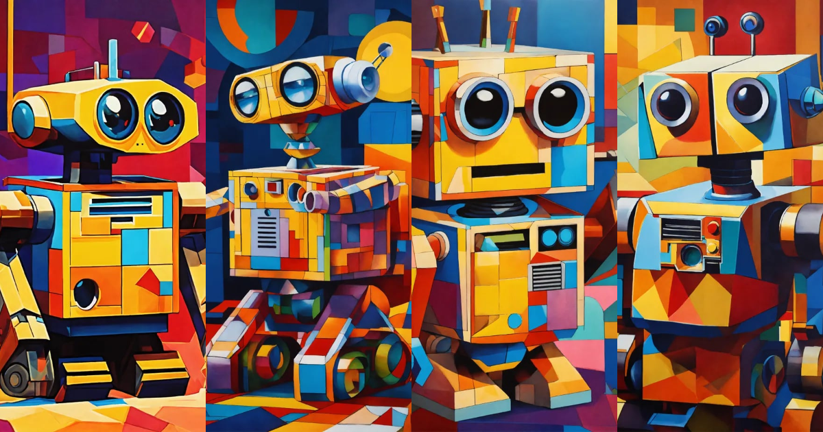 Lexica - Vibrant Geometric Cubism Walle disney