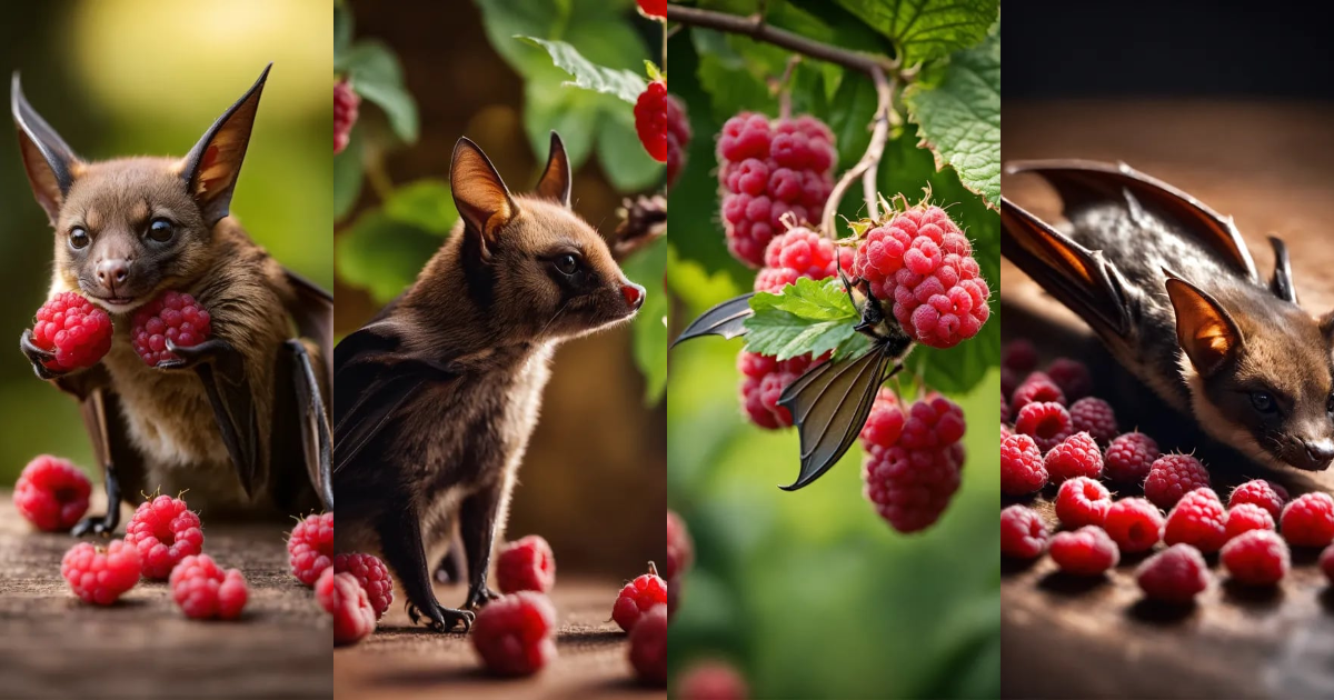 Lexica - Bat with raspberries, elegant, luxury, clean, smooth, elegant ...
