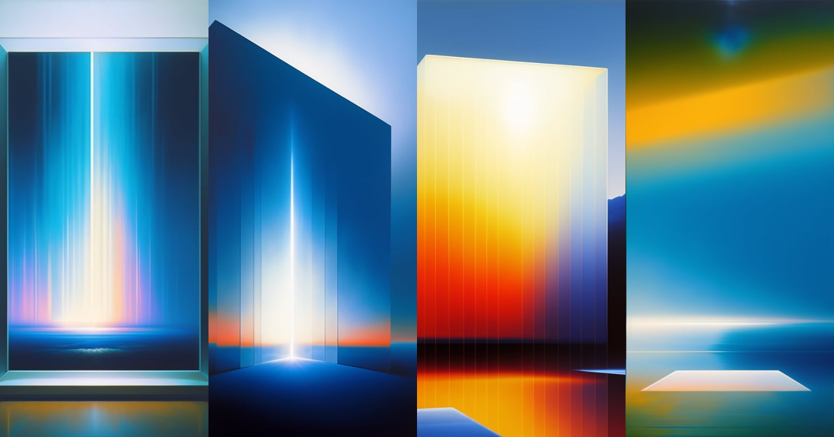 Lexica - A very complex gigantic reflective glowing tesseract rectangle ...