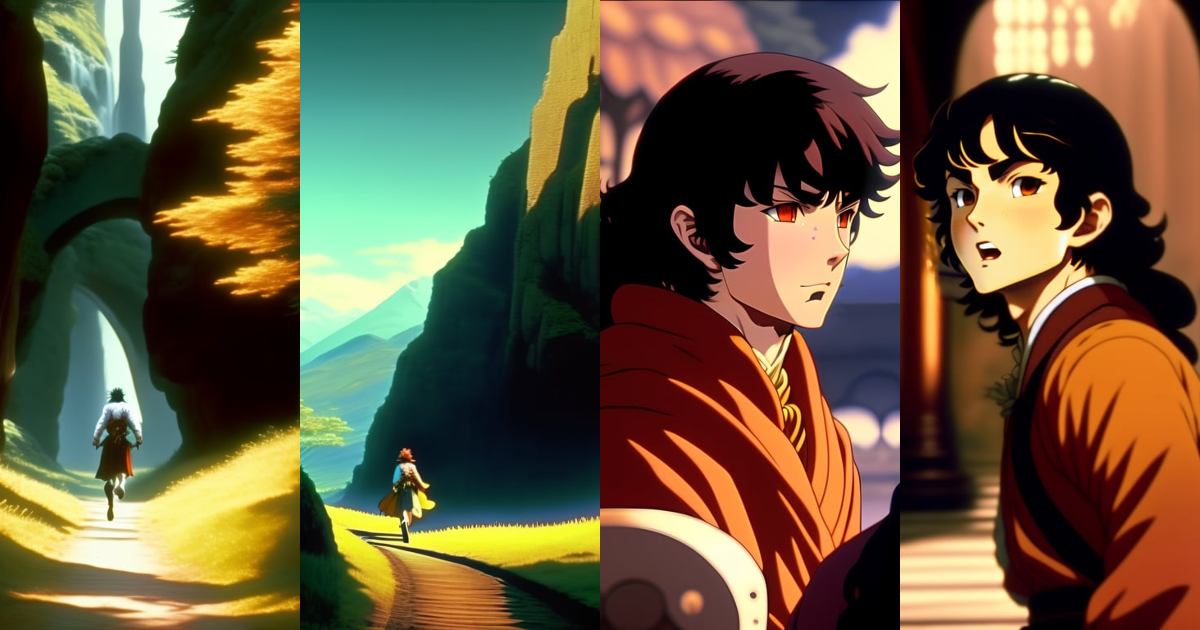 Lexica - Vintage anime screenshot from the lord of the ring. A stunning ...