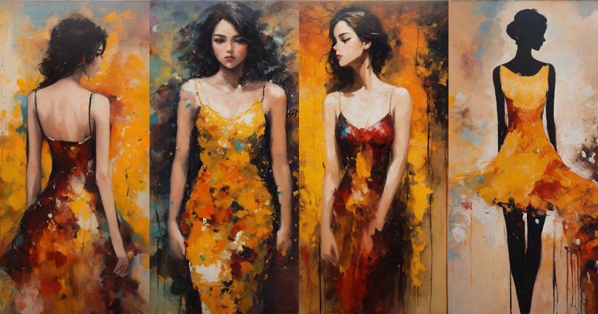 Lexica - Abstract and minimalist oil painting of a beautiful, different ...