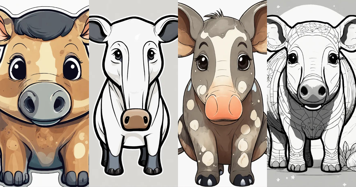 Lexica - Generate a cute Tapir of the selve, 4K resolution, cartoon ...