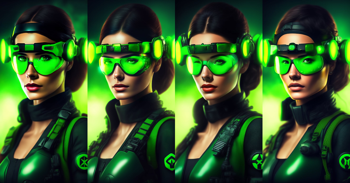 Lexica - Beautiful girl with splinter cell style, green goggles