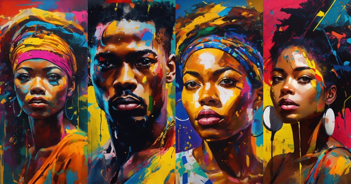 Lexica - An African American figure captured in abstract surreal ...