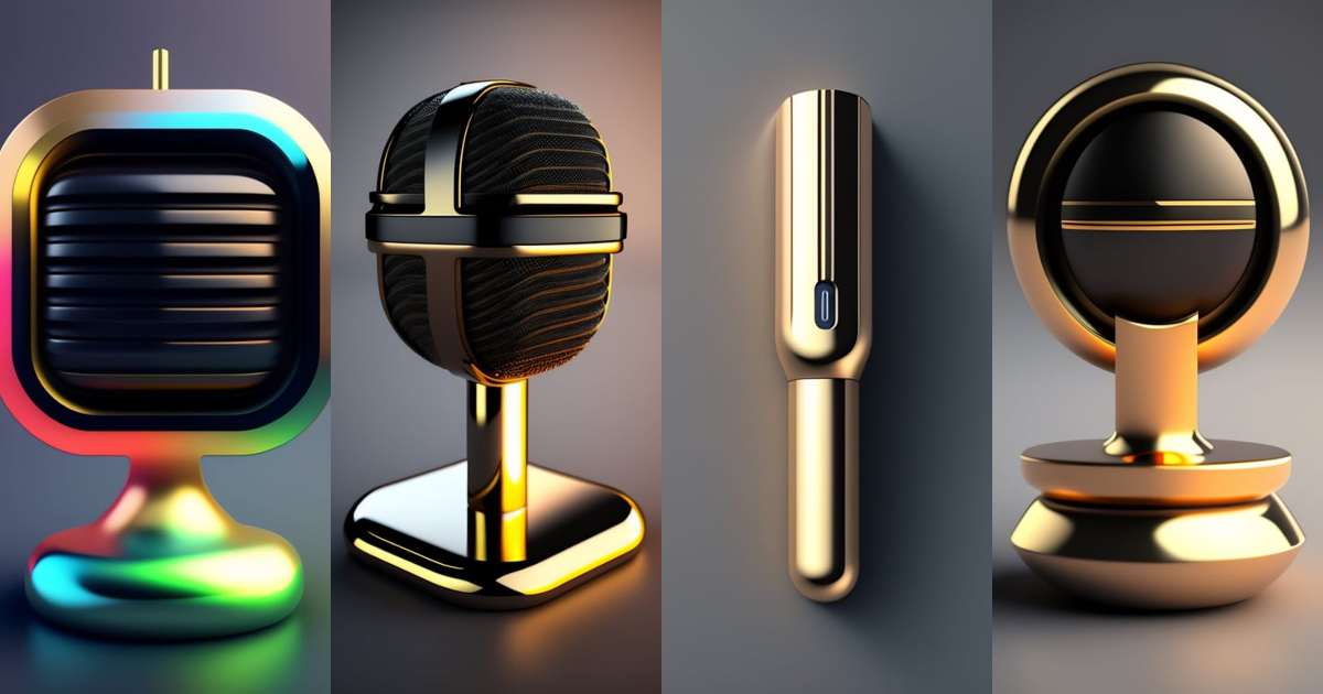 Lexica - IOS app icon design of a skeuomorphic microphone icon ...