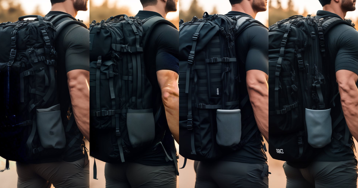 Lexica - Illustrate a person doing rucking with a weighted backpack ...