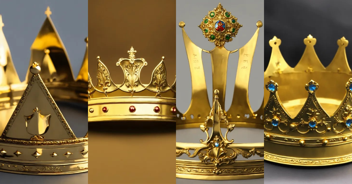 Lexica - Create a medieval king crown plain gold, white background ...