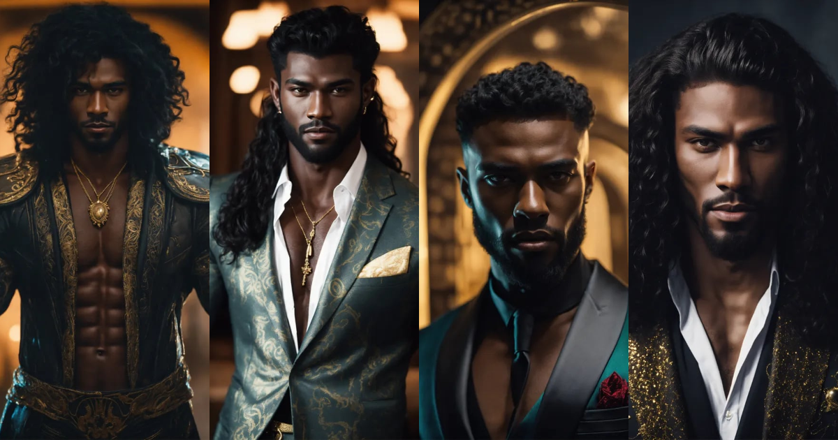 Lexica - Handsome human-looking alien male. With black skin. Arab ...