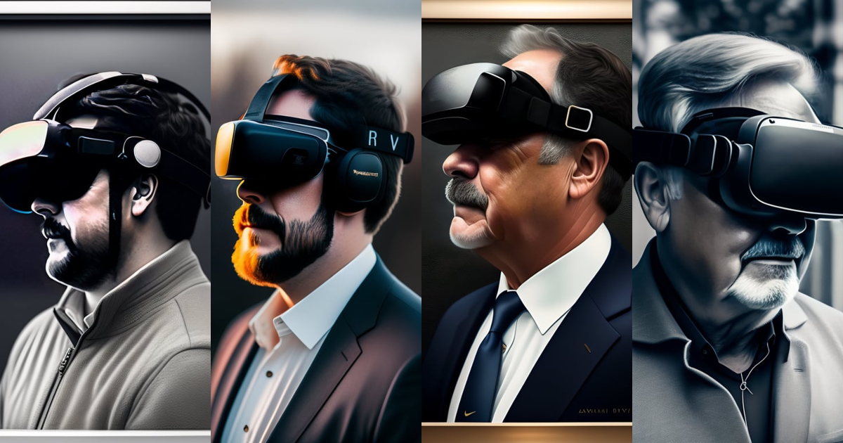 Lexica - Engraved Portrait of David Brewster wearing a VR headset