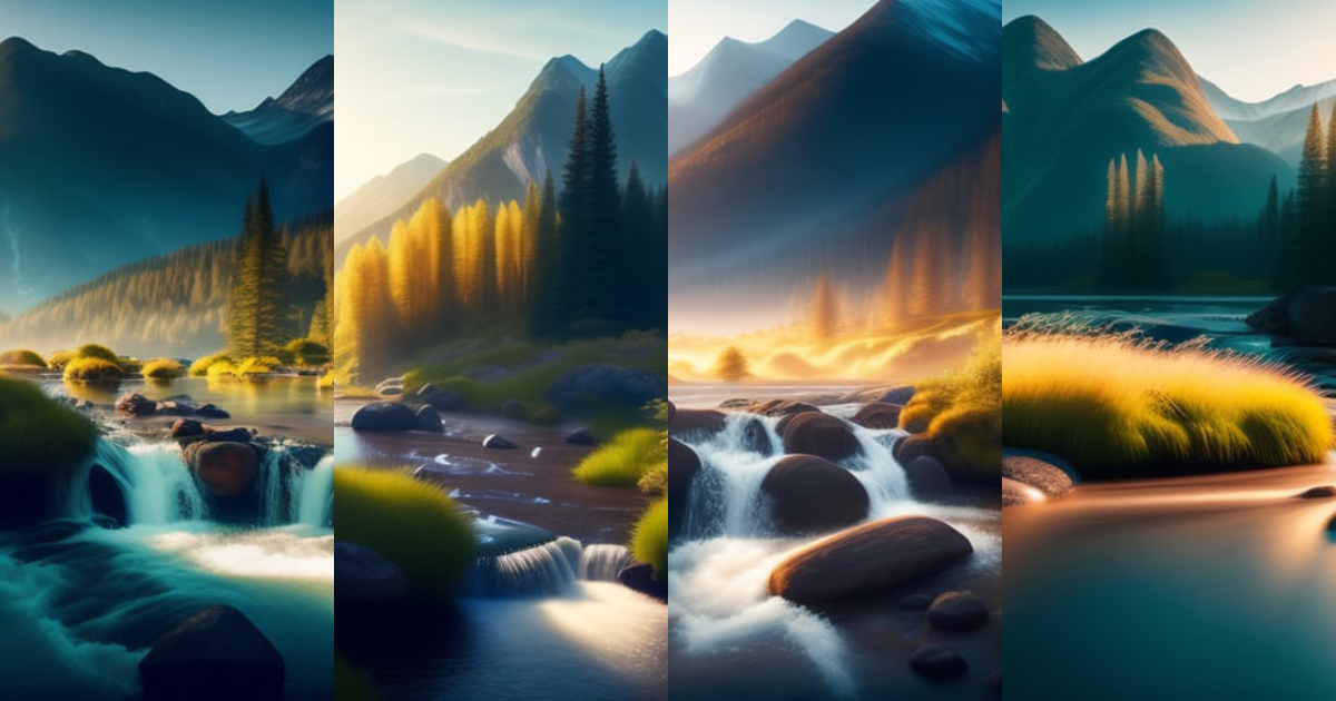 Lexica - Stream running through a mountain valley, hyper realistic, 4k ...