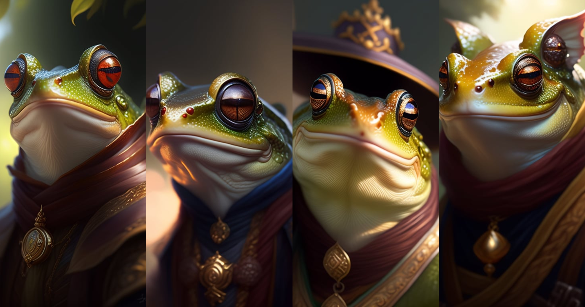 Lexica - A detailed portrait of a frog wise elderman, by justin gerard ...