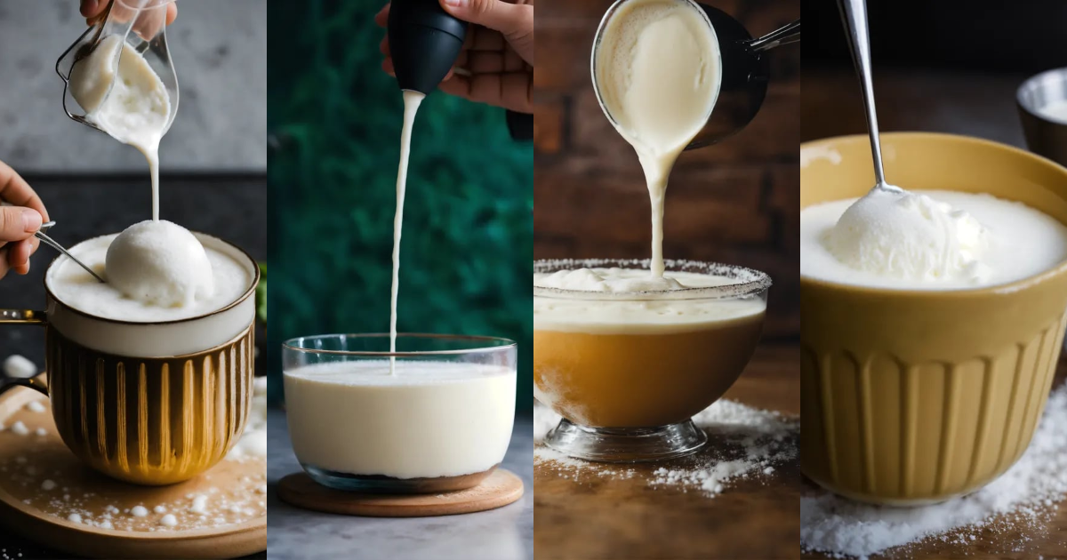Lexica - Milk frothed by handheld whisk