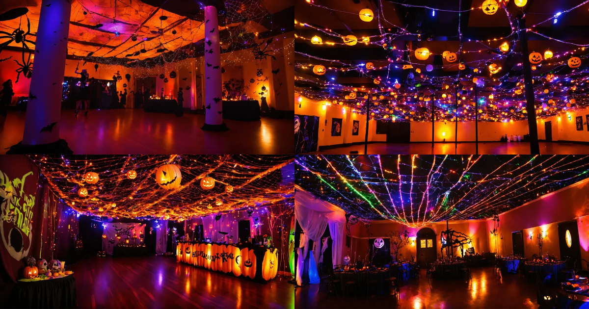 Lexica - Halloween party, night time sky ceiling, fun