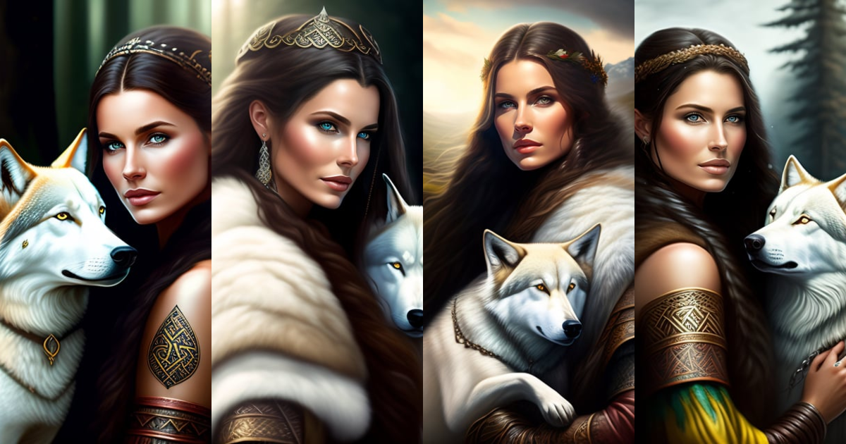 Lexica - Portrait of a brunette rune tattoed viking girl holding hands ...