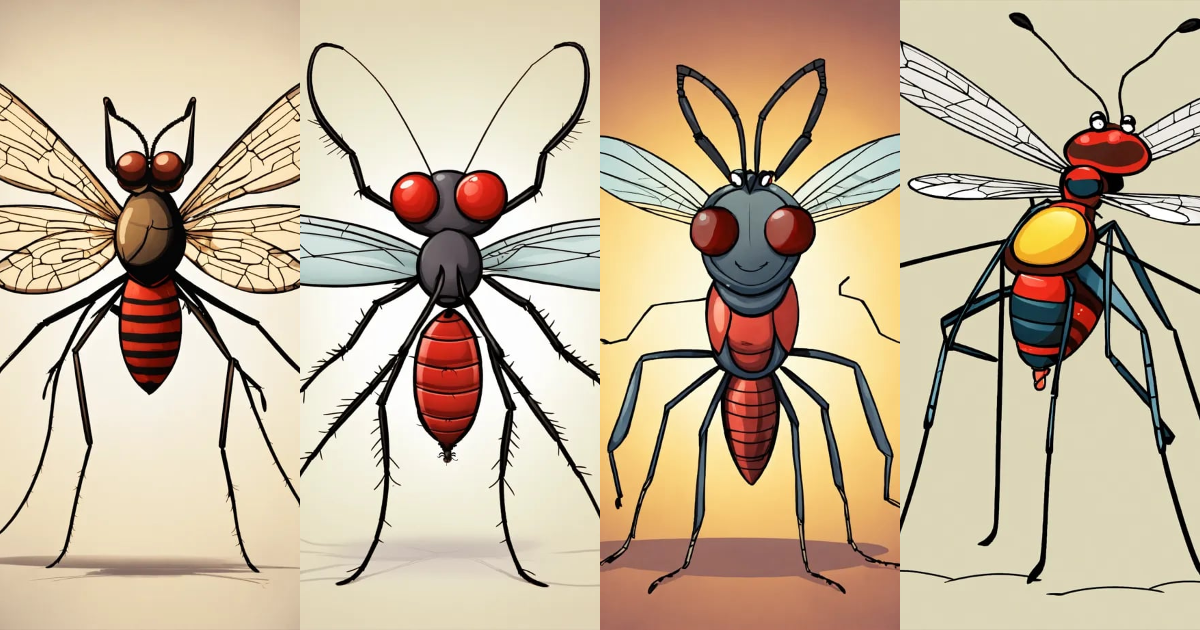 Lexica - Evil cartoon mosquito against a white background