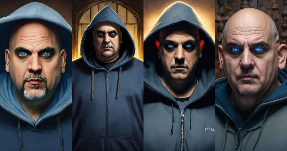 Lexica - UNCLE FESTER JOHN FETTERMAN WEARING A HOODIE OVER HIS HEAD ...