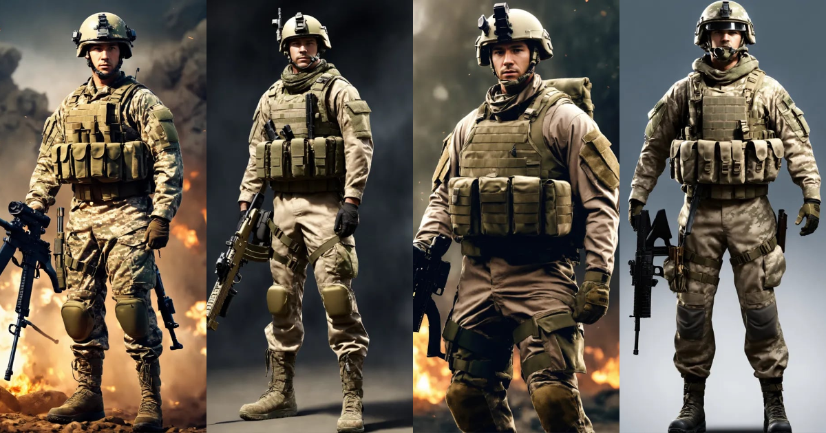 Lexica Military style, soldier, male,4k,realistic,shown face