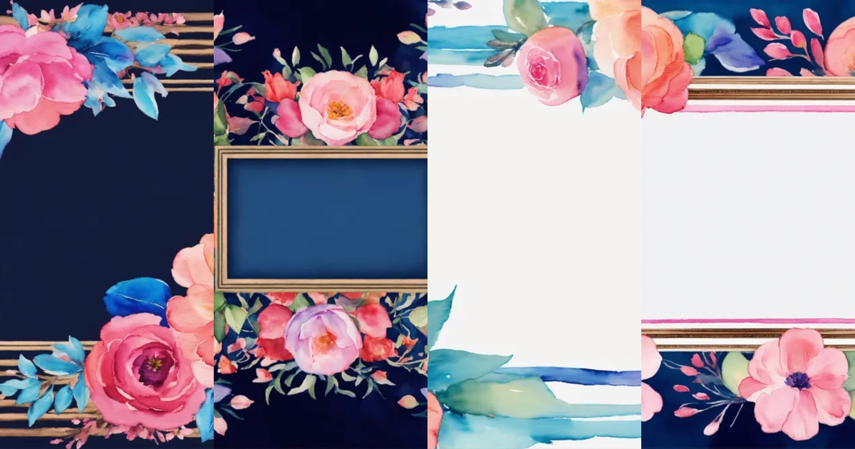 Lexica - Decorative frame - colorful floral beautiful watercolor frame ...