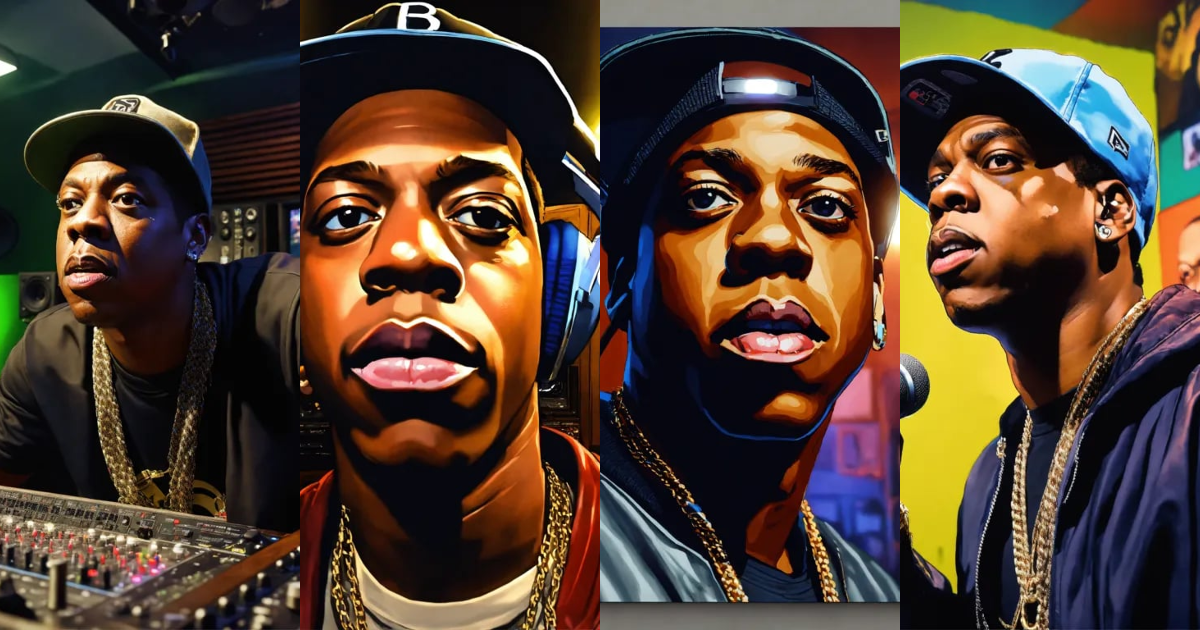 Lexica - Fish eye Pop art, hyperrealist portrait of black rapper 