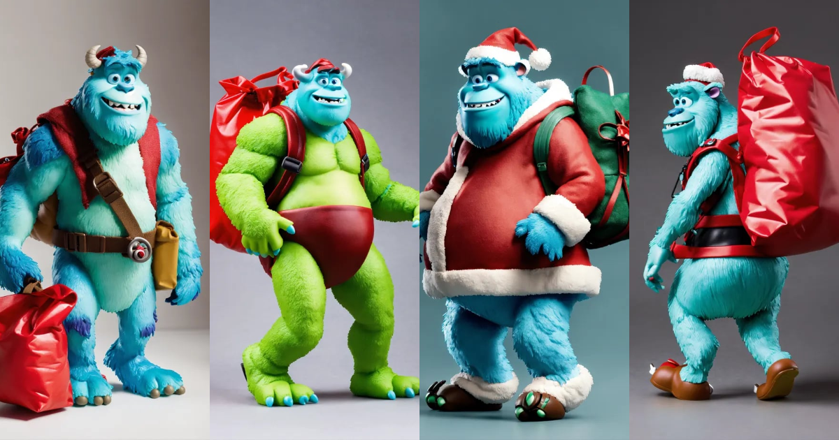 Lexica - Monsters Inc Sully plastic figurine walking pose carrying ...