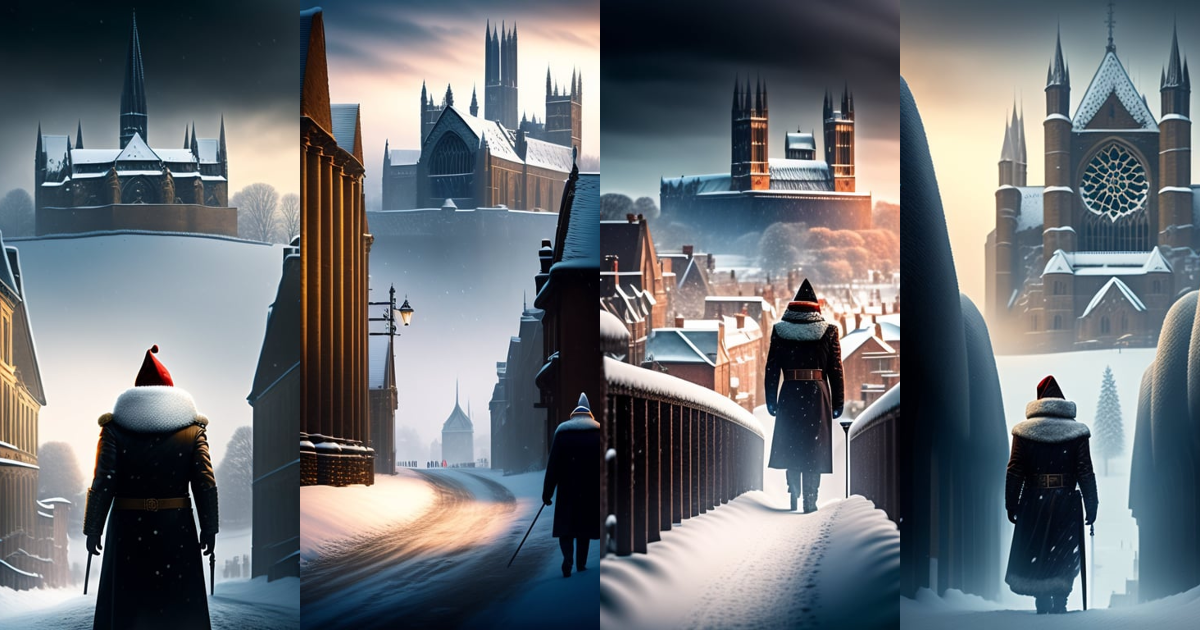 Lexica - In the bleak winter landscape, a lone figure stands tall ...