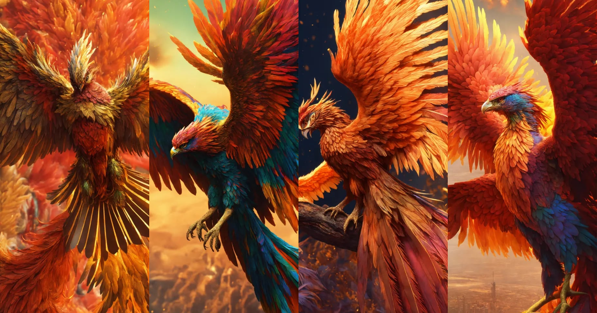 Lexica - Phoenix made of dust, 3D, beautifully color - coded, insane ...
