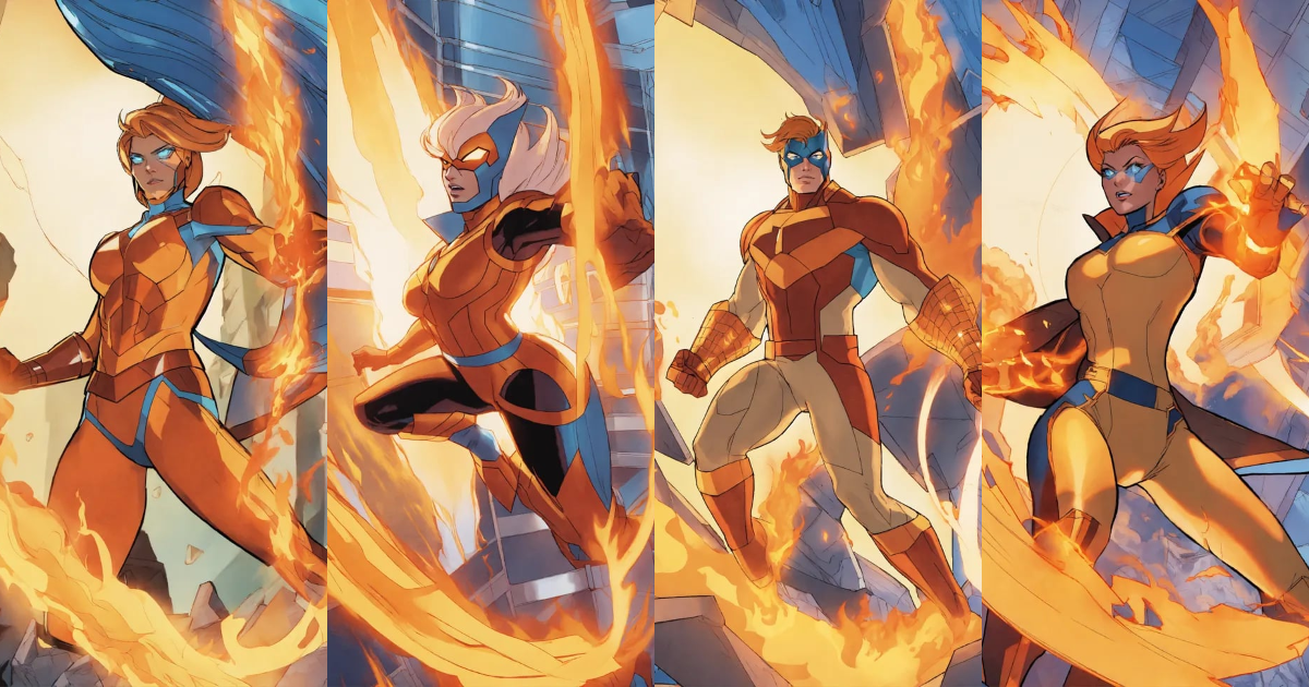 Lexica - Marvel animated crystal inhuman in action blue and orange ...