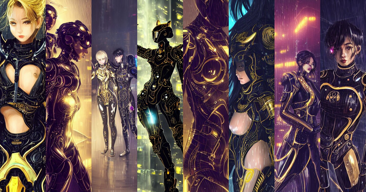 an anime showing the new golden armor zodiac Knight by, Stable Diffusion