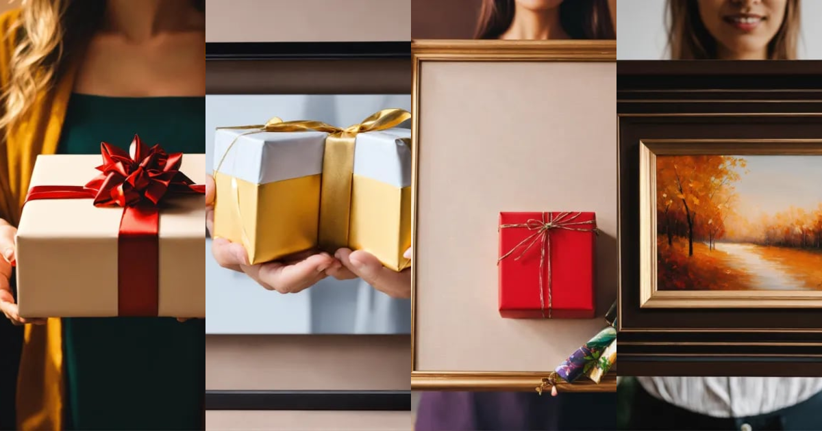Lexica - Gifting a wrapped gift, office vibes, minimalist, beautiful ...