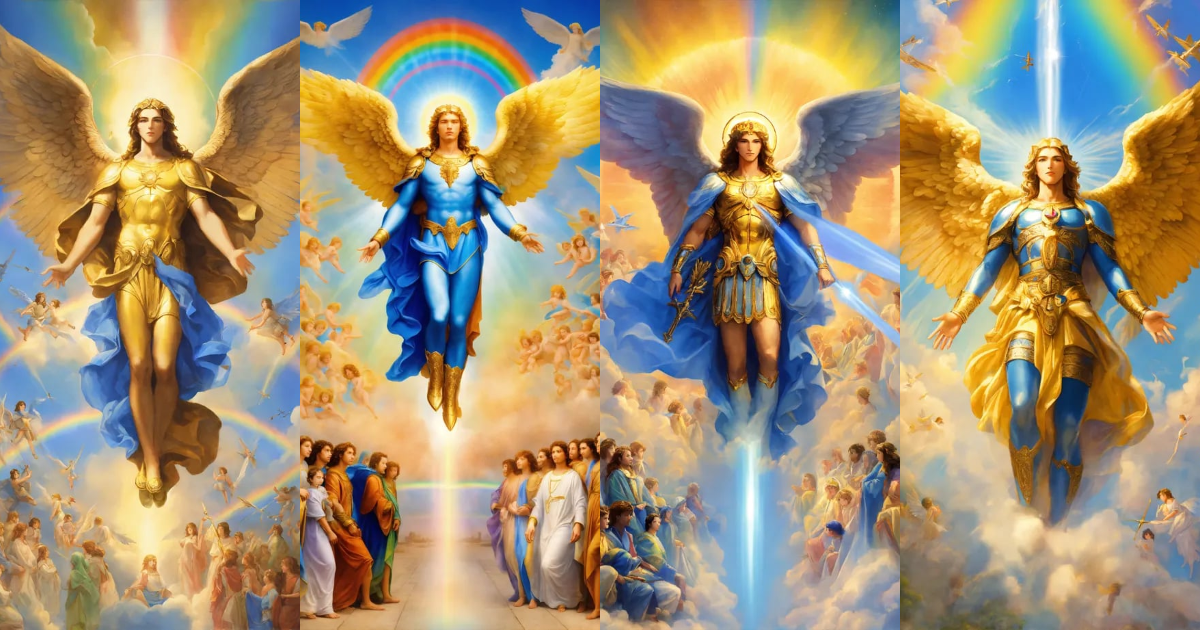 Lexica - Archangel Michael and many blue angels with blue ray ...