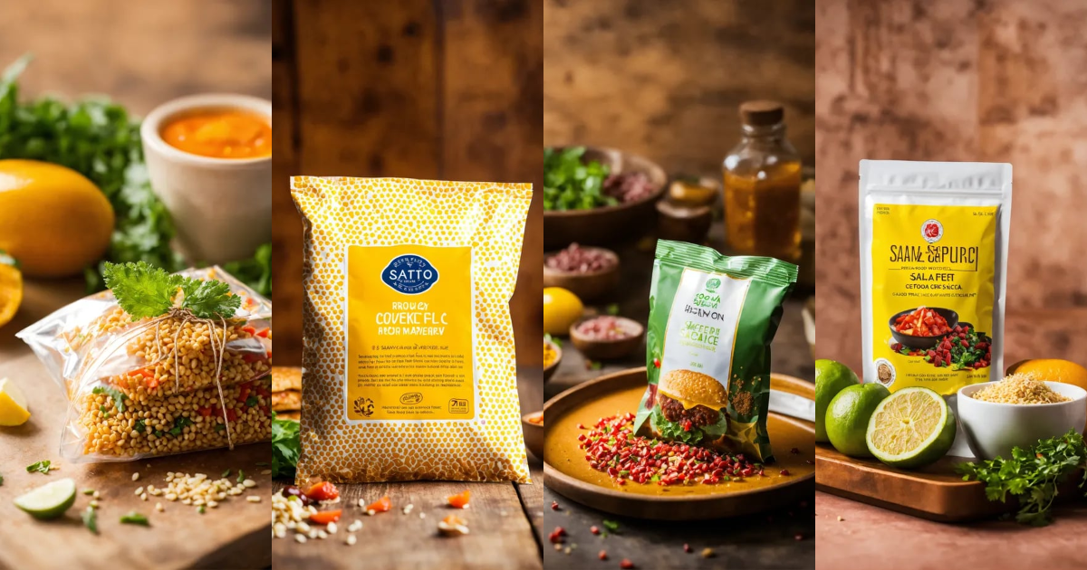 Lexica Product photography of a food sachet