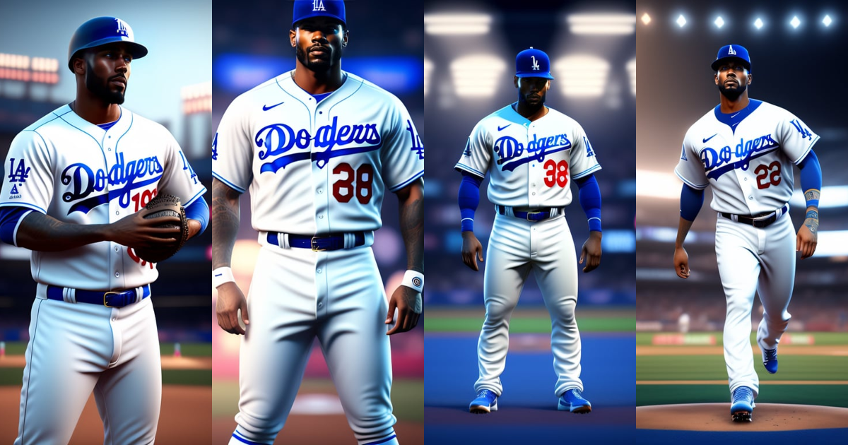 lexica-white-and-blue-los-angeles-dodgers-uniform-unreal-engine