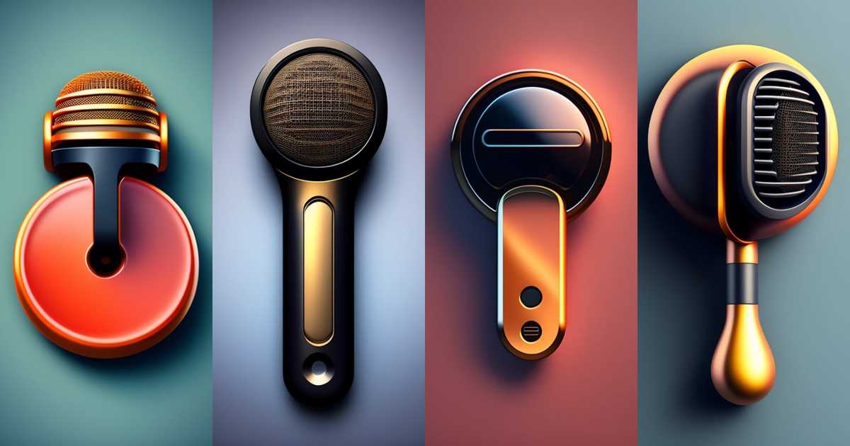 Lexica - IOS app icon design of a skeuomorphic microphone icon ...
