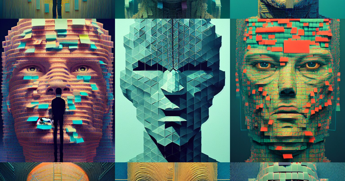 Lexica - Man made of post - its. intricate abstract. intricate artwork ...