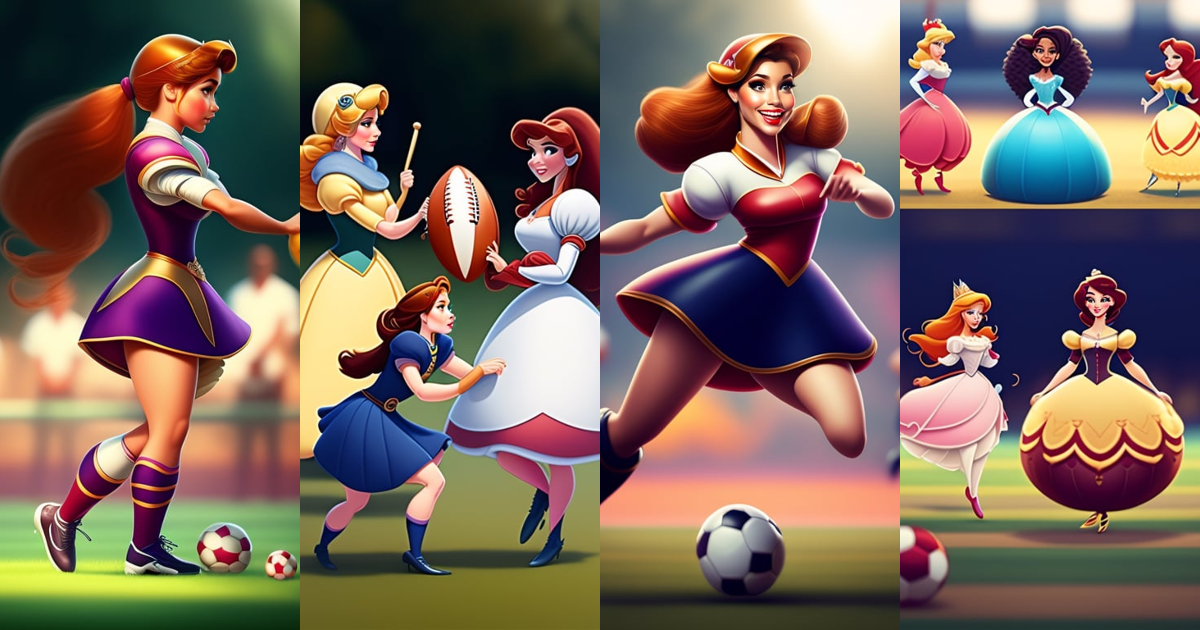 Lexica - Disney princesses playing football