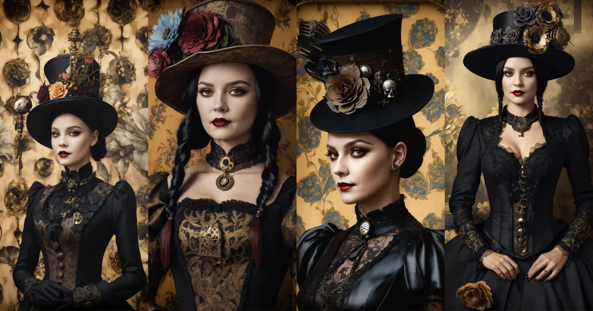 Lexica - Elaborate Gothic Wednesday Addams queen of spades, 40 years ...