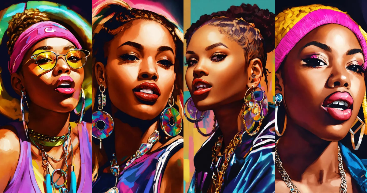 Lexica - Early 2000s female rapper with tounge out. Hoop earings ...
