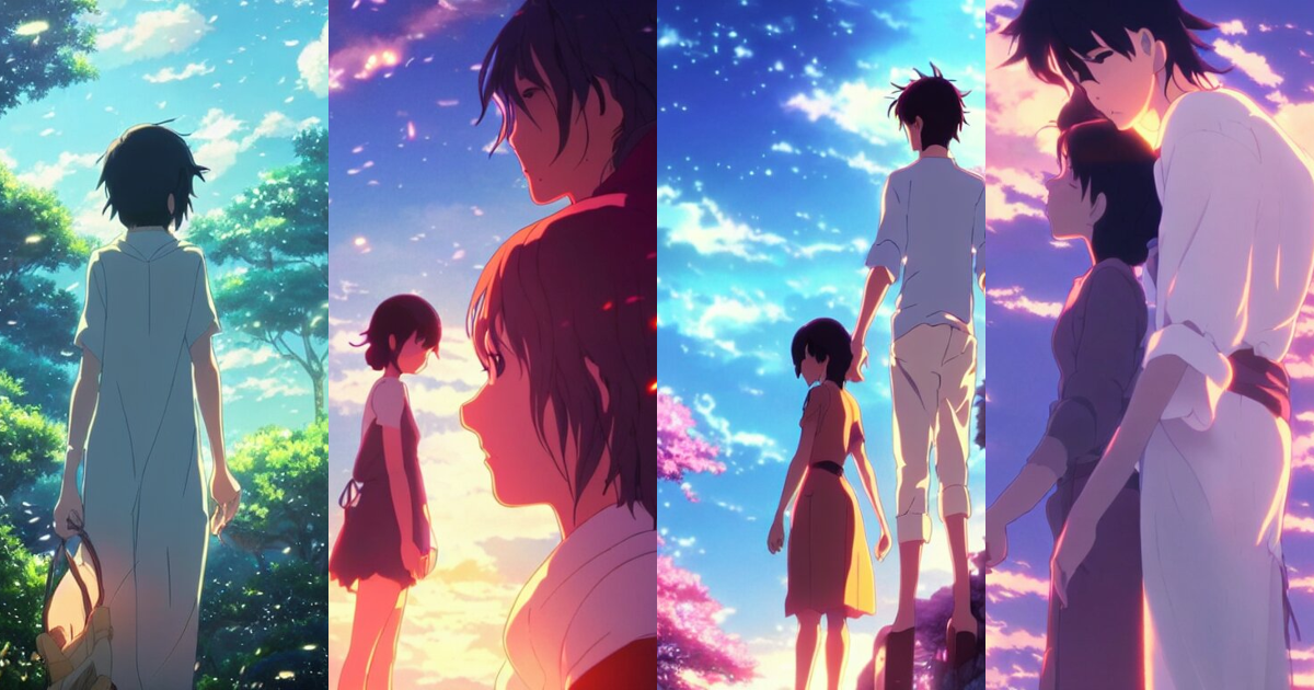 Lexica - Fantasy romance movie poster by makoto shinkai, visually ...