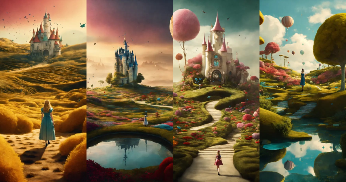 Lexica - Alice in wonderland landscape meets Netflix sandman desire ...