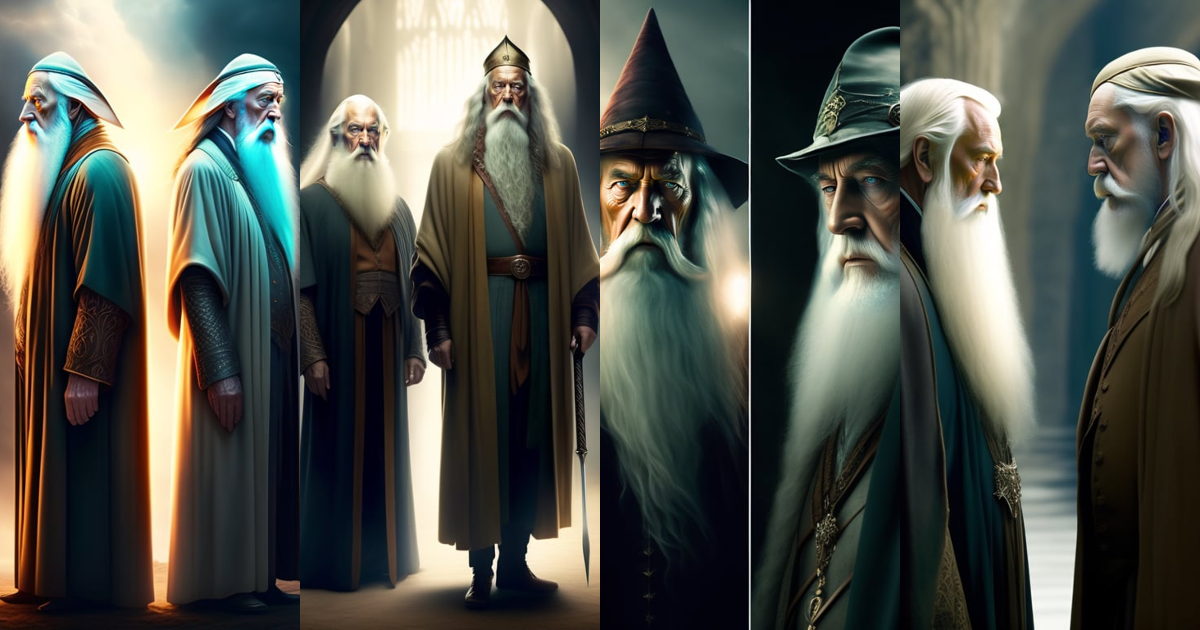 Lexica - Dumbledore and Gandalf standing front to each other