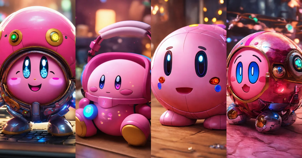 Lexica - A real photo of Cute Cyber Kirby