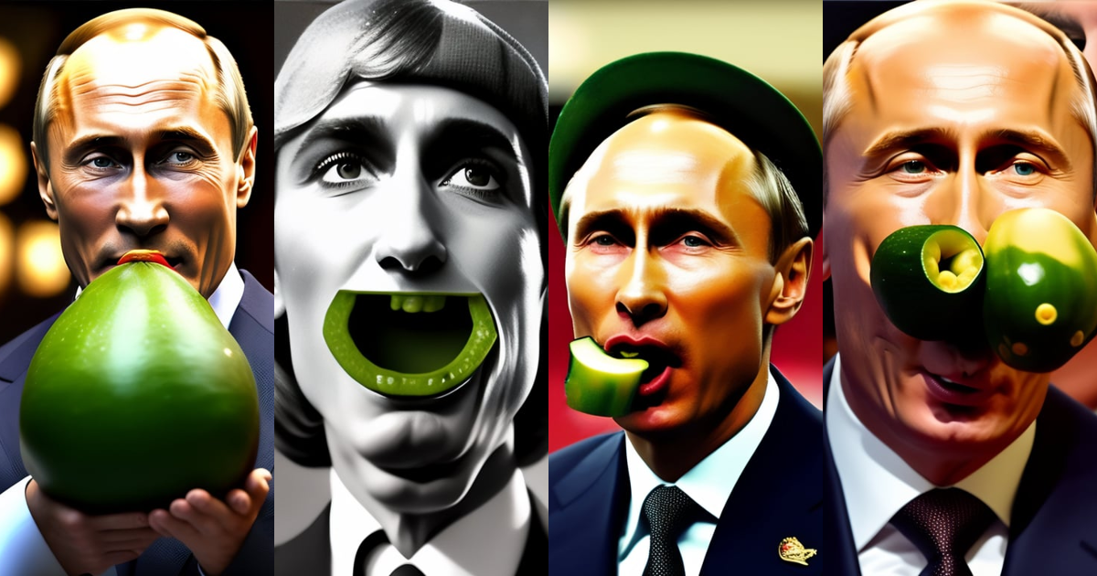 Lexica - Putin with a cucumber in his mouth