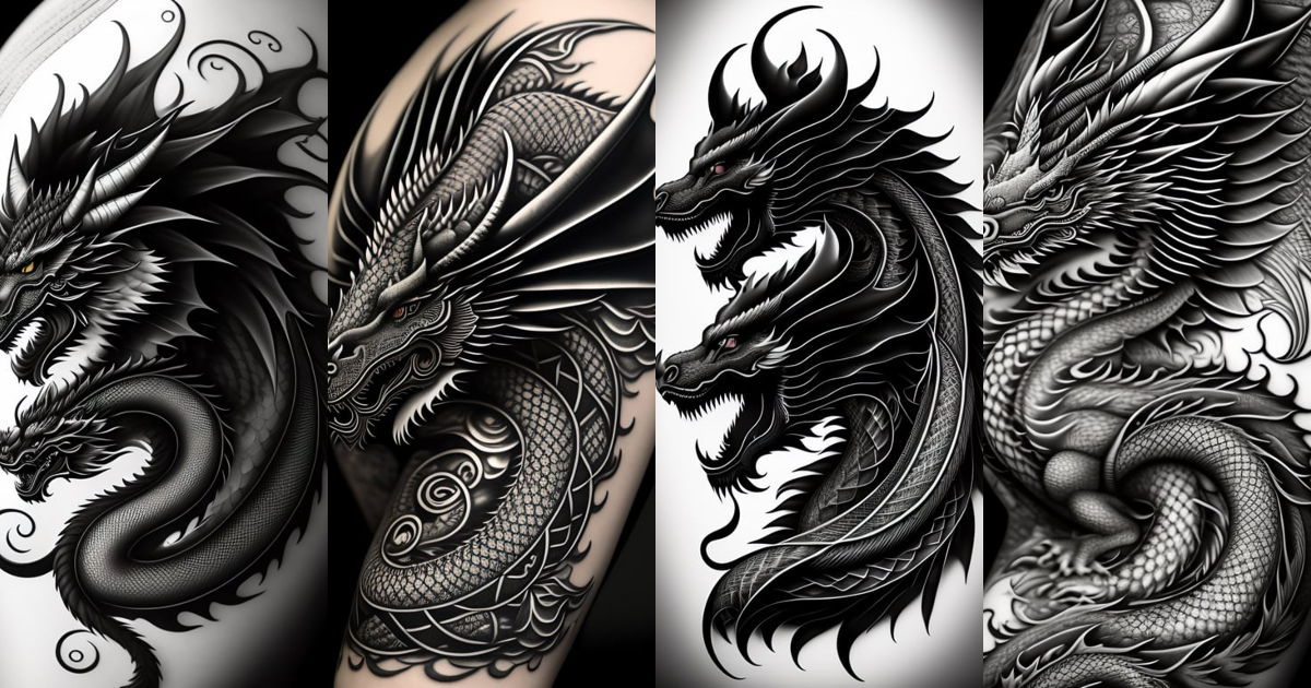 Lexica - Dragon tattoo around arm